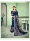 Blue Colour Norita Felicity Sequins Embroidery Work Digital Print Party Wear Lycra Saree 11609